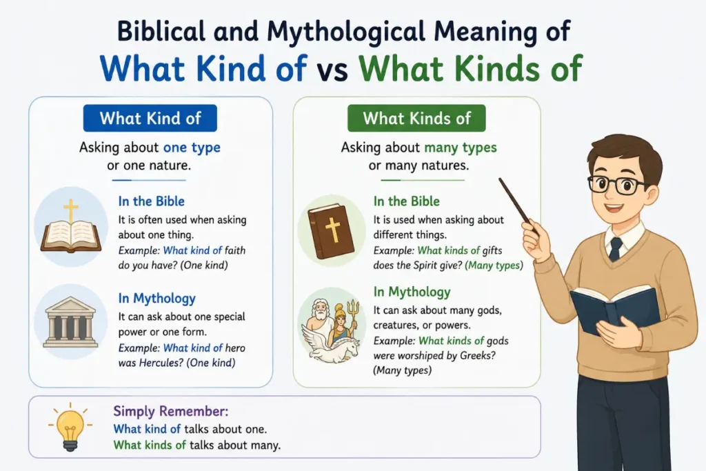 Biblical and Mythological Meaning of What Kind of vs What Kinds of
