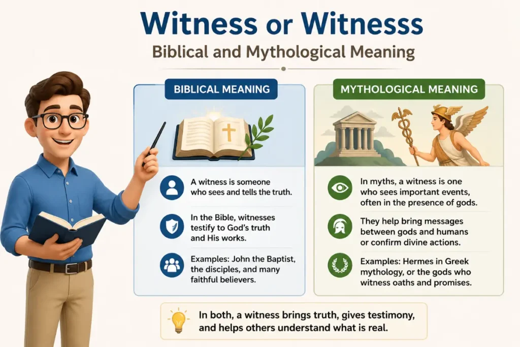 Biblical and Mythological Meaning of Witnesss or Witness