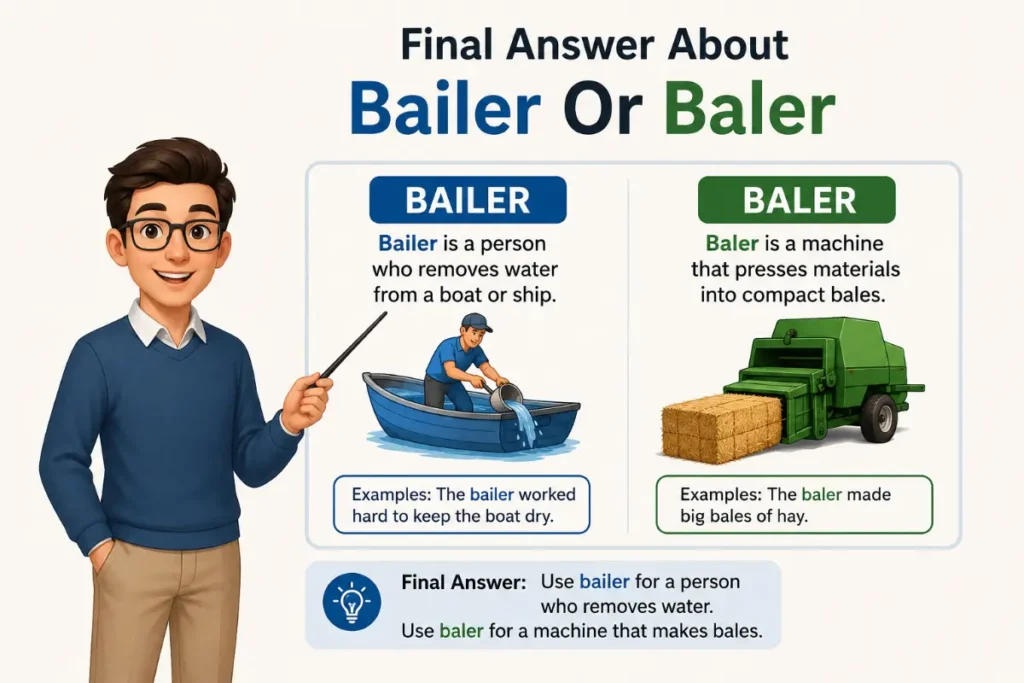 Final Answer About Bailer Or Baler.