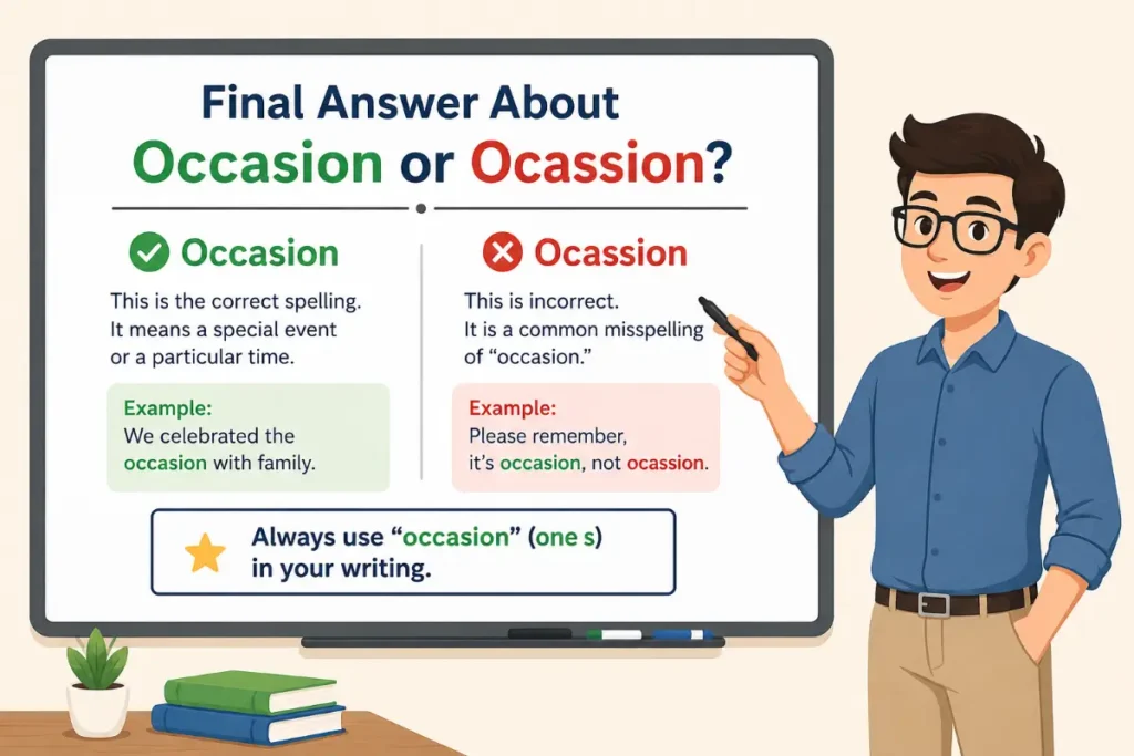Final Answer About Occasion or Ocassion