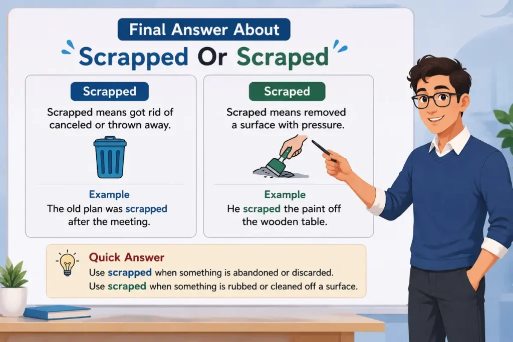 Final Answer About Scrapped Or Scraped