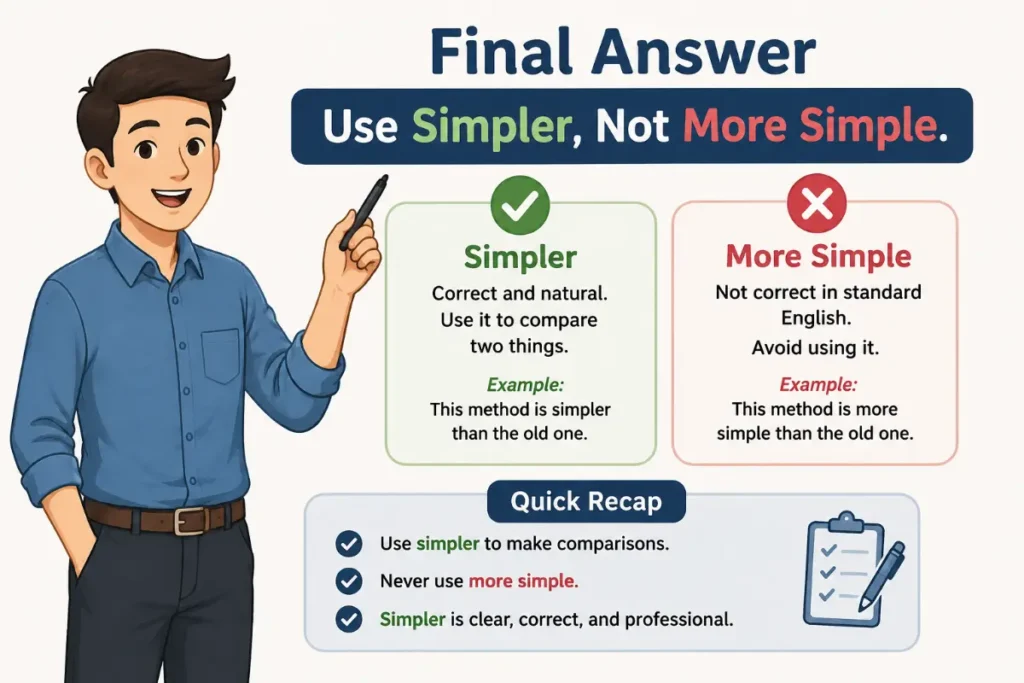Final Answer About Simpler Or More Simple Quick Recap