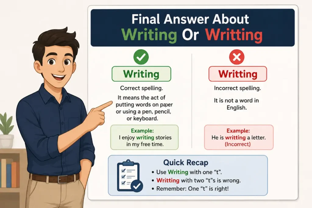 Final Answer About Writing Or Writting Quick Recap