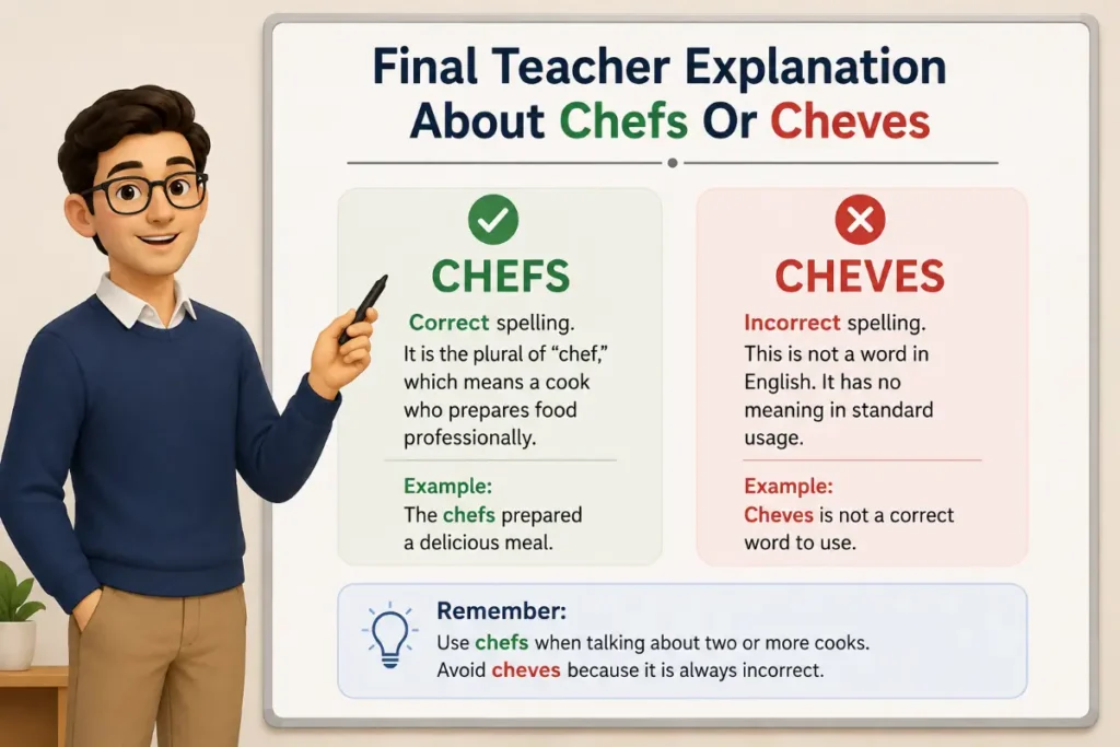 Final Teacher Explanation About Chefs Or Cheves