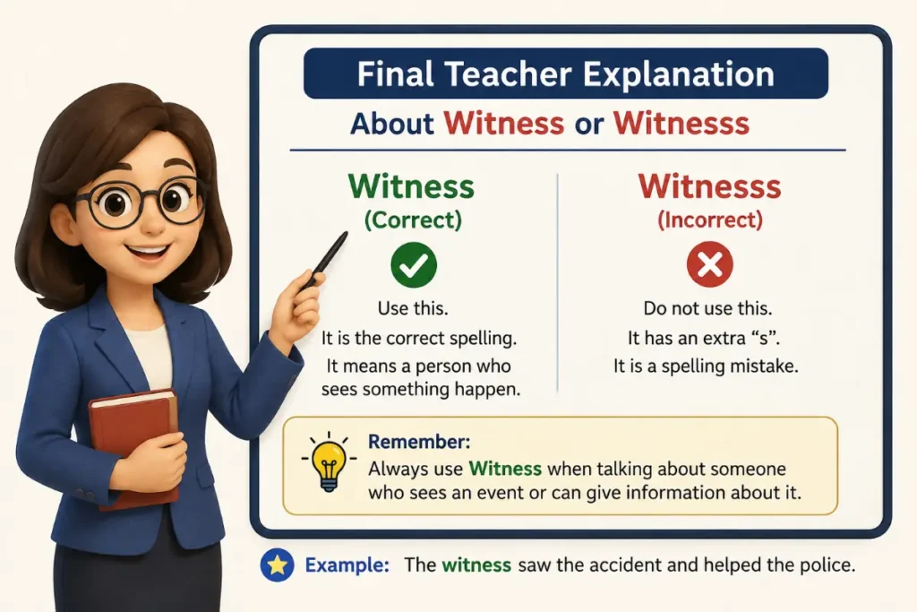 Final Teacher Explanation About Witnesss or Witness