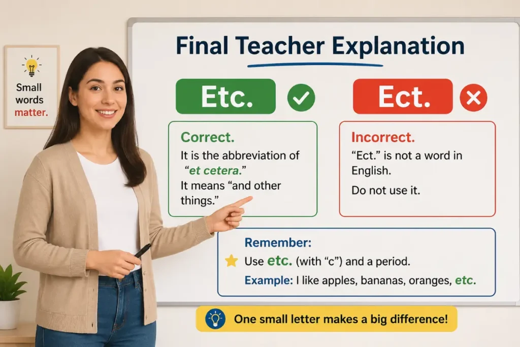 Final Teacher Explanation of Etc or Ect