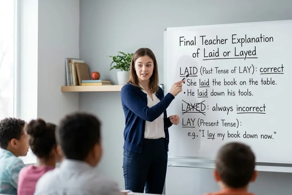 Final Teacher Explanation of Laid or Layed
