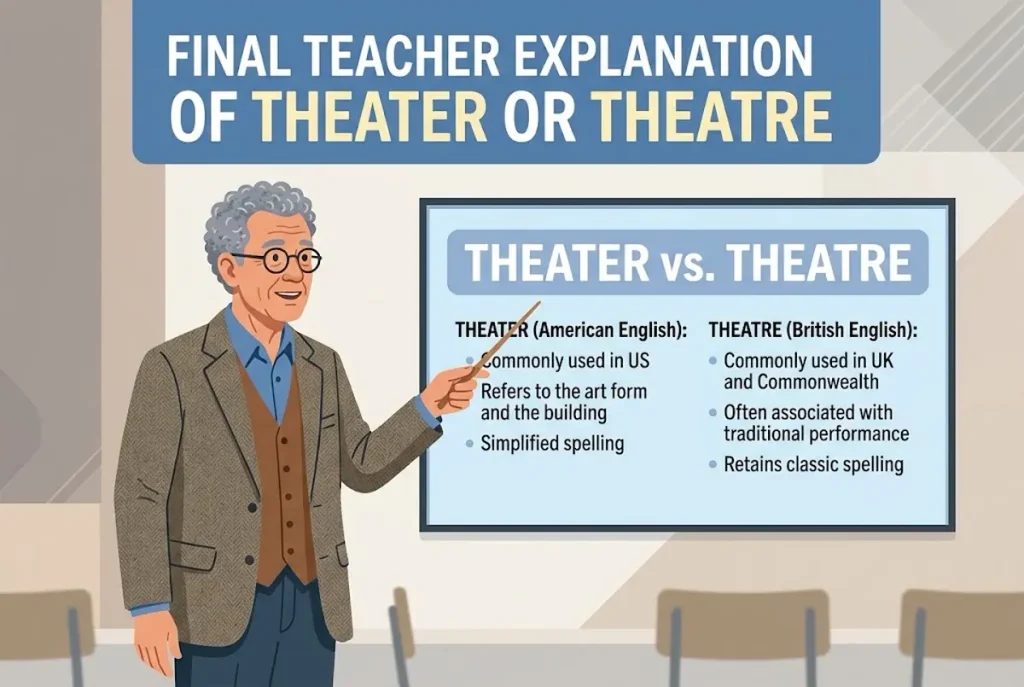Final Teacher Explanation of Theater or Theatre