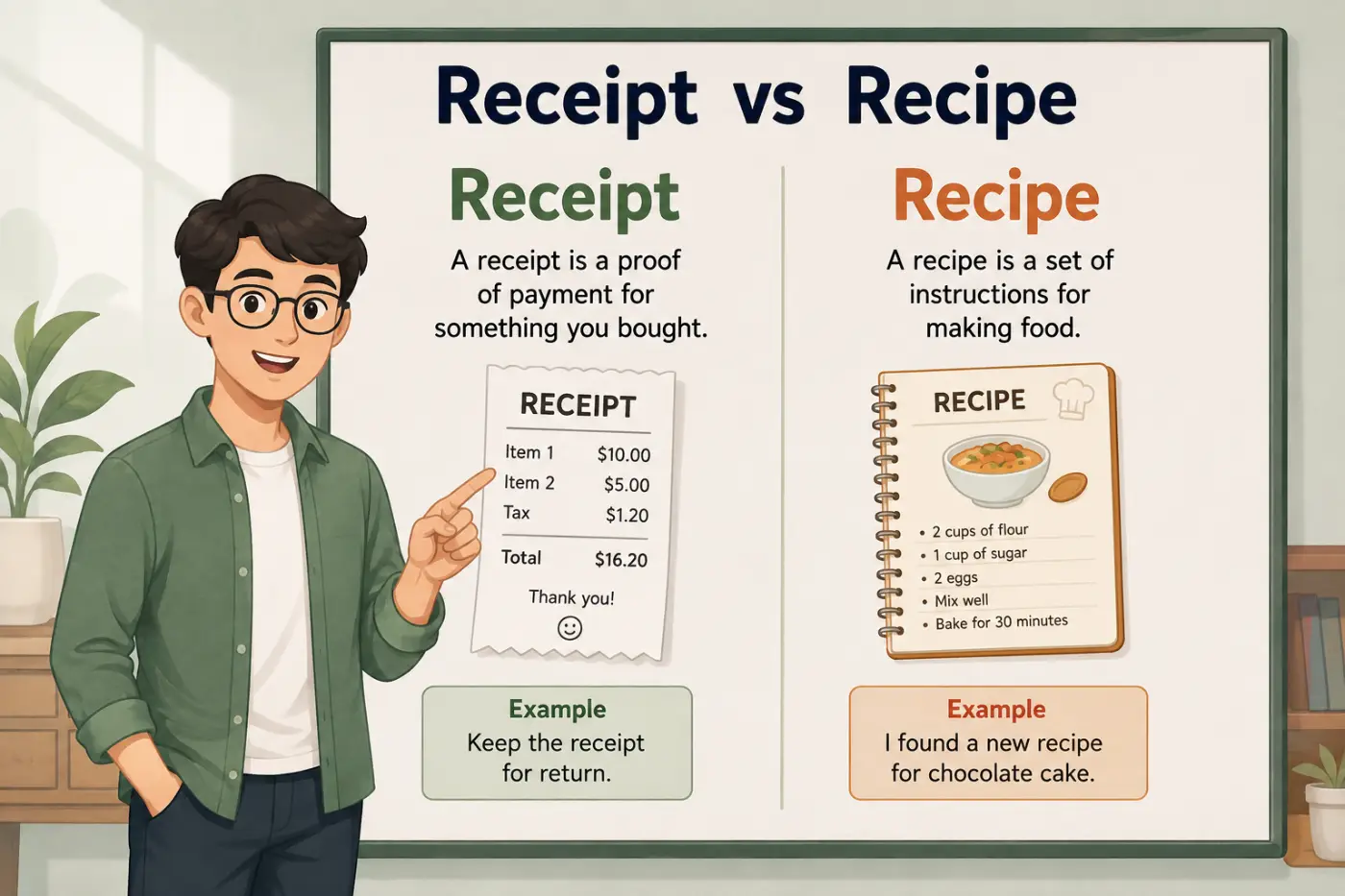 Receipt vs Recipe