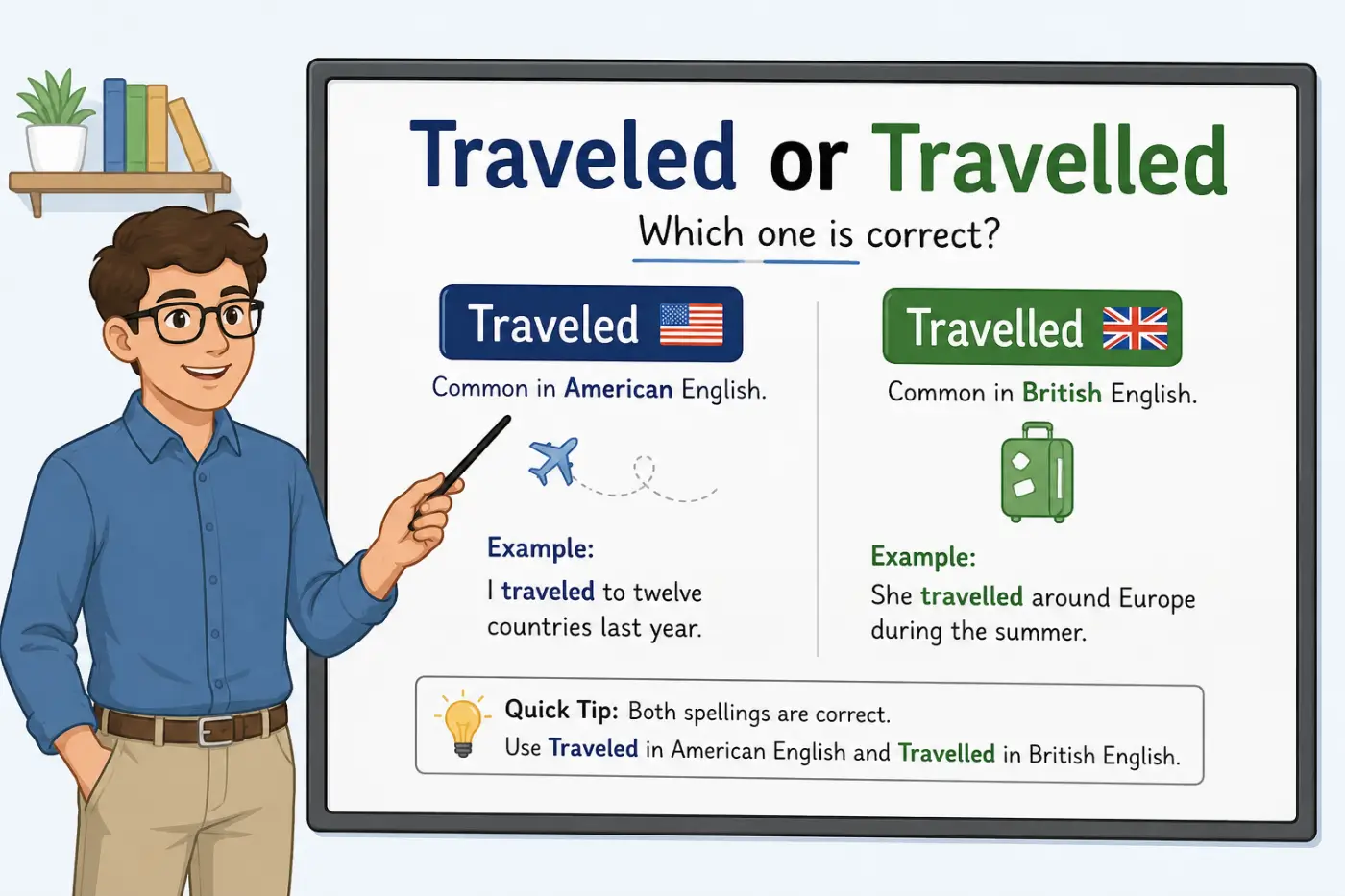 Traveled or Travelled: Which Spelling Is Correct and Mistake