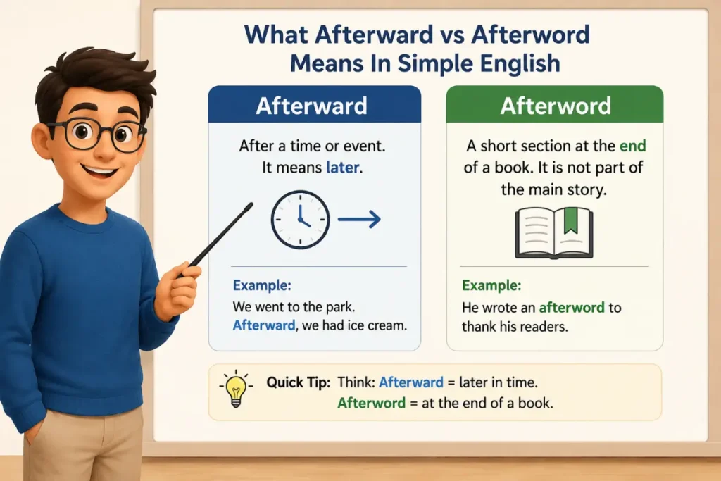 What Afterward vs Afterword Means In Simple English