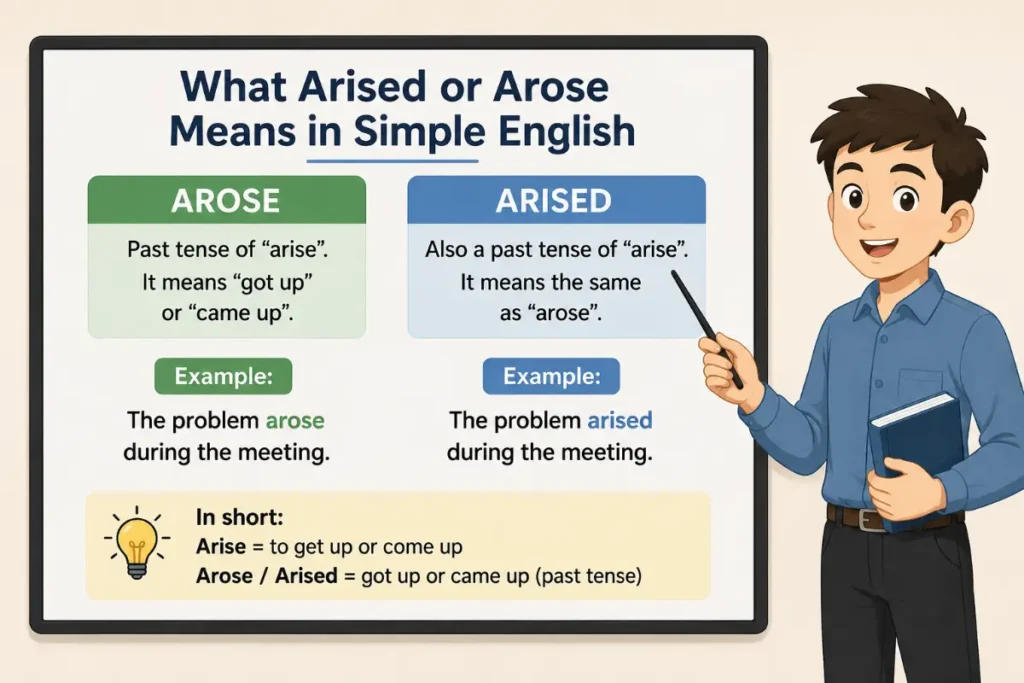 What Arised or Arose Means in Simple English