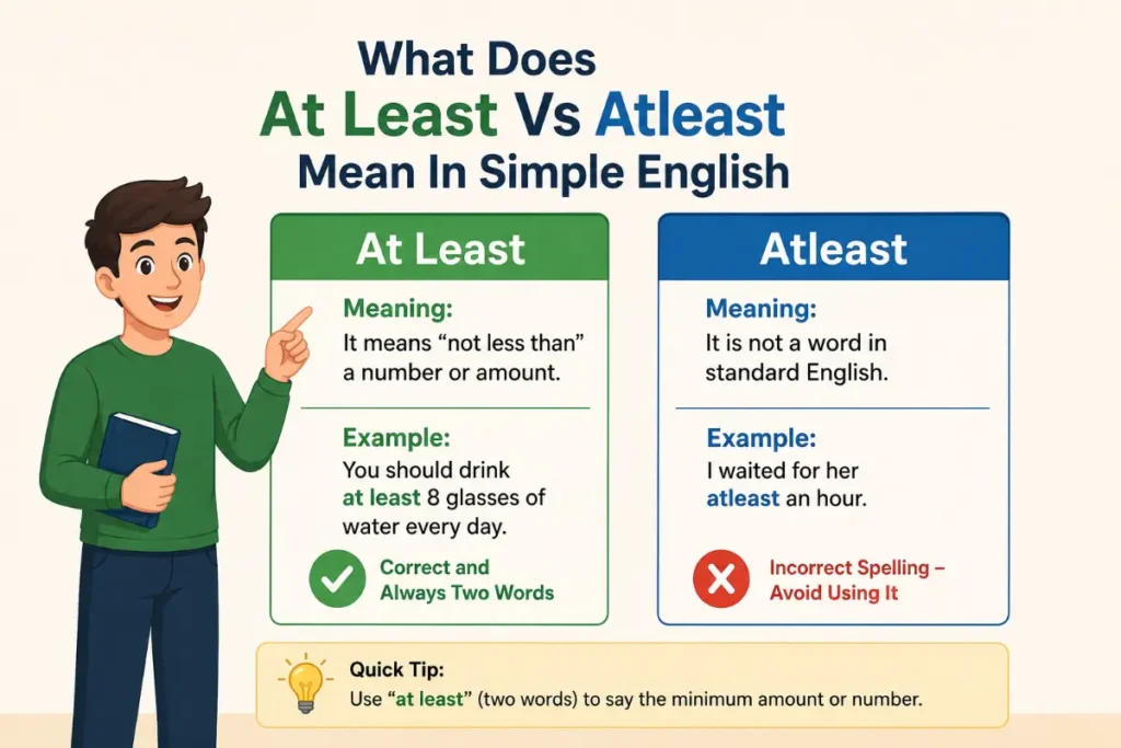 What Does At Least Vs Atleast Mean In Simple English