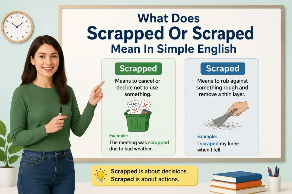 What Does Scrapped Or Scraped Mean In Simple English