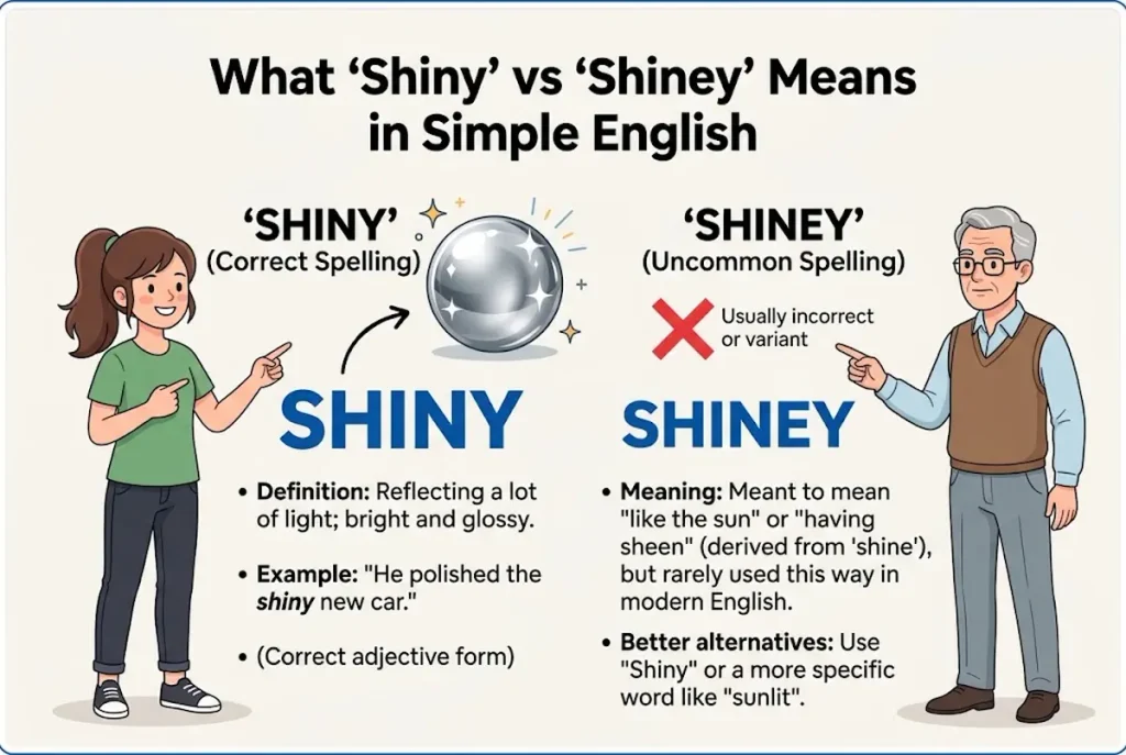 What Shiny vs Shiney Means in Simple English