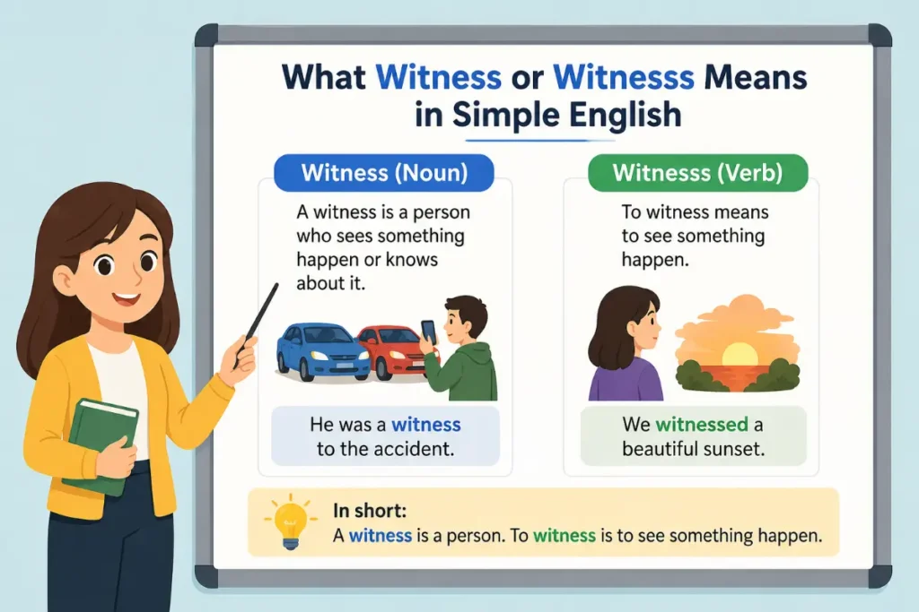 What Witnesss Or Witness Means in Simple English