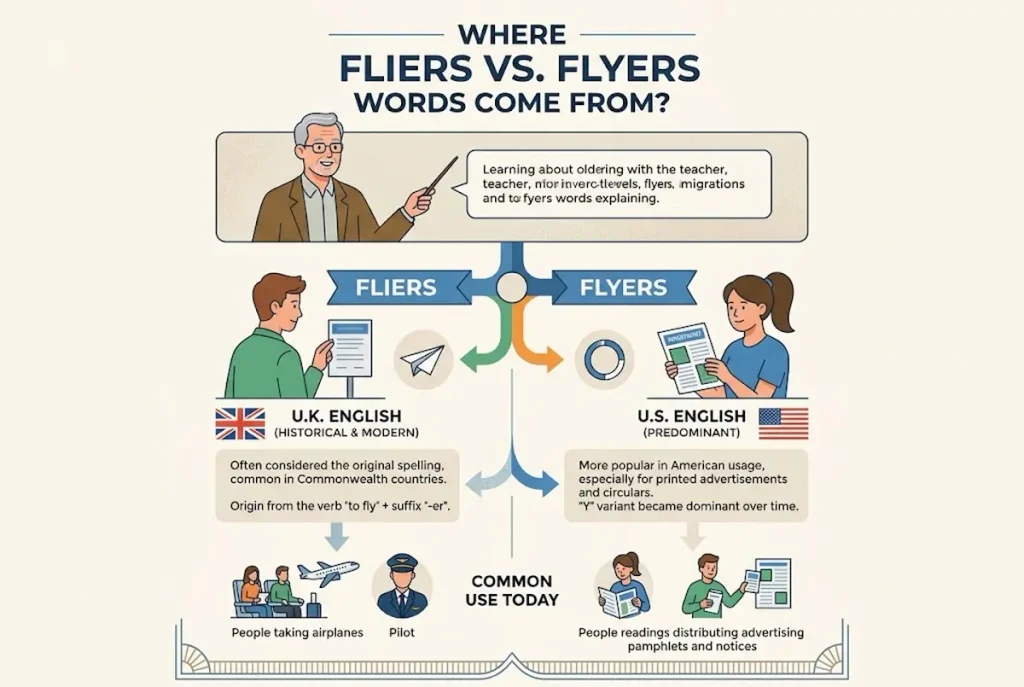 Where Fliers vs Flyers Word Comes From?