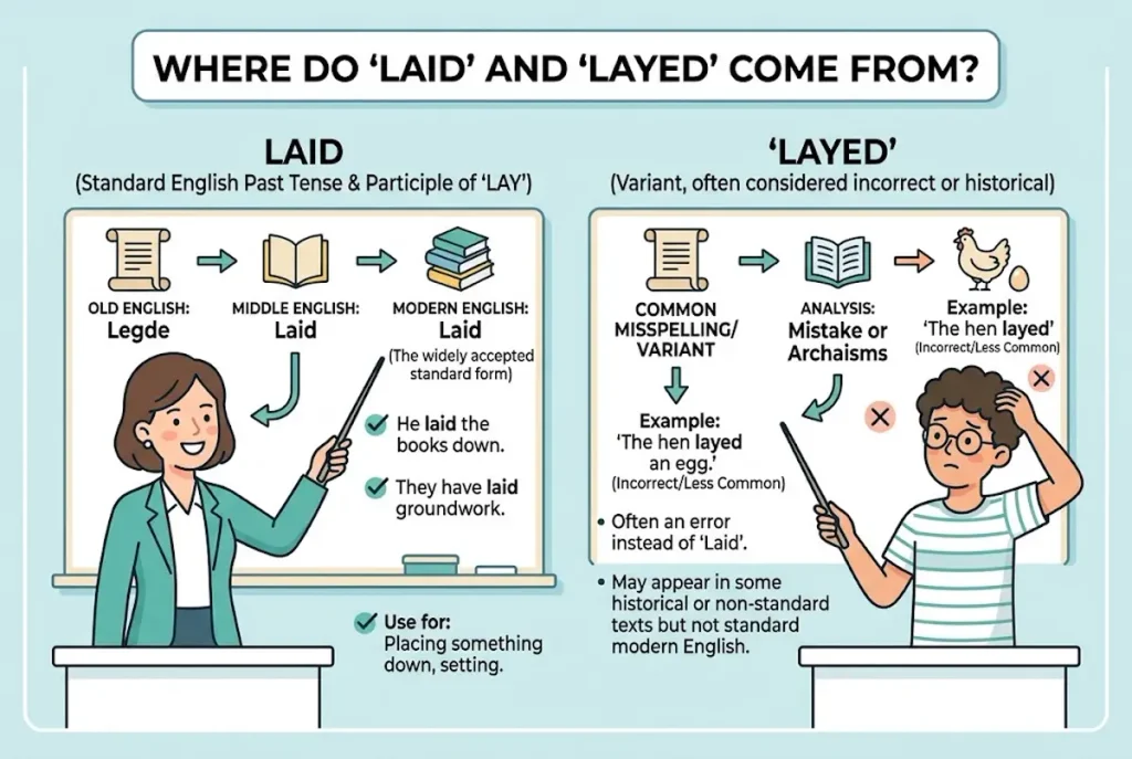 Where Laid or Layed Word Comes From